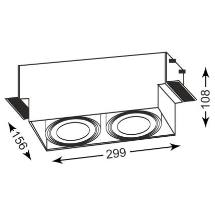 Zuma Line - Ugradbena svjetiljka 2xGU10-AR111/15W/230V bijela