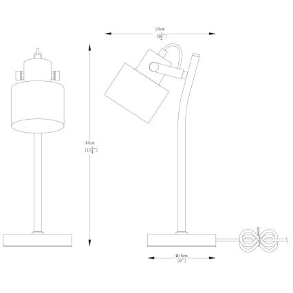 Zuma Line - Stolna lampa 1xE27/40W/230V bijela