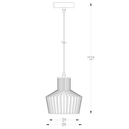 Zuma Line - Luster na sajli 1xE27/40W/230V pr. 18 cm crna