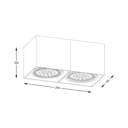 Zuma Line - Reflektorska svjetiljka 2xGU10-ES111/15W/230V crna