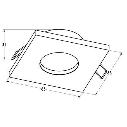 Zuma Line - Ugradbena svjetiljka za kupaonicu 1xGU10/50W/230V IP54 crna