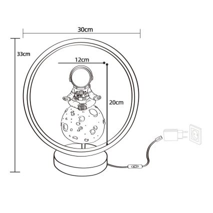 Zuma Line - LED Dječja stolna lampa LED/4W/230V astronaut/smola