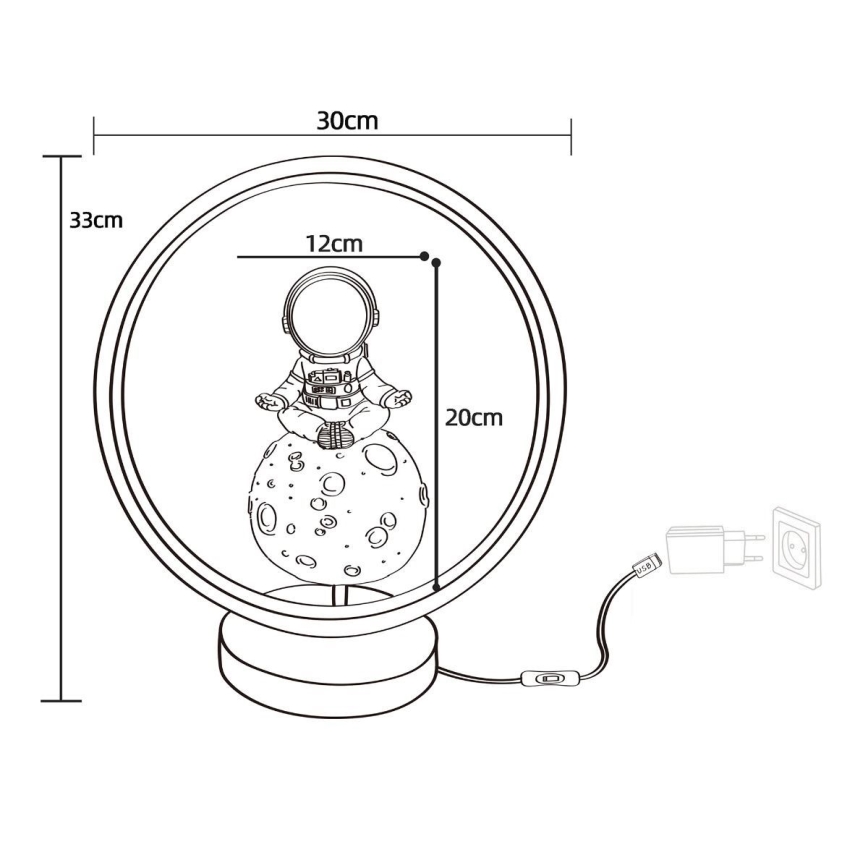 Zuma Line - LED Dječja stolna lampa LED/4W/230V astronaut/smola