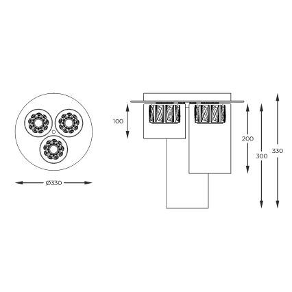 Zuma Line - LED Kristalni nadgradni luster 3xLED/5W/230V mesing