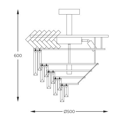 Zuma Line - Viseći luster 9xE14/40W/230V zlatna