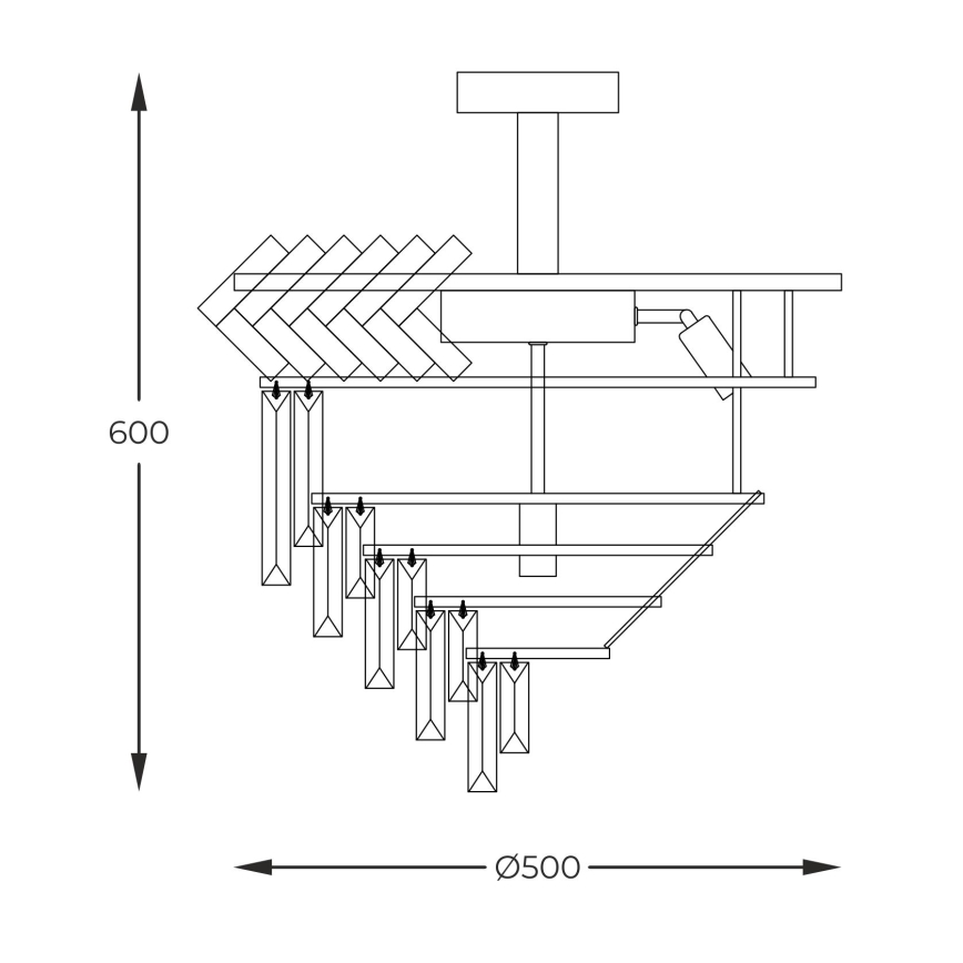 Zuma Line - Viseći luster 9xE14/40W/230V zlatna