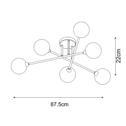 Zuma Line - Nadgradni luster 6xG9/3W/230V crna