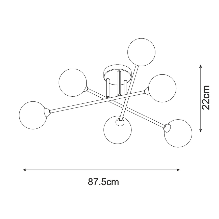 Zuma Line - Nadgradni luster 6xG9/3W/230V crna