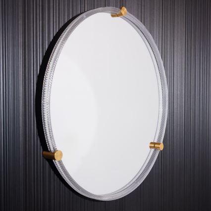 Zuma Line - LED Kupaonsko zidno ogledalo s pozadinskim osvjetljenjem LED/24W/230V 3000/4000/6000K pr. 60 cm IP44 prozirna/zlatna