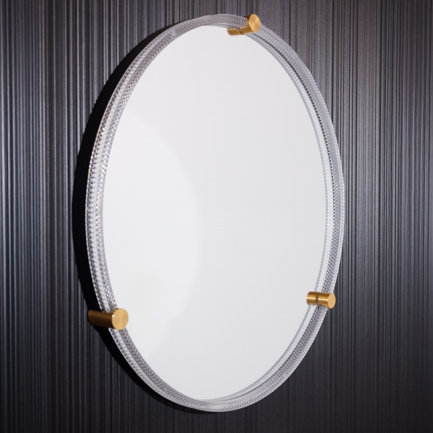 Zuma Line - LED Kupaonsko zidno ogledalo s pozadinskim osvjetljenjem LED/24W/230V 3000/4000/6000K pr. 60 cm IP44 prozirna/zlatna