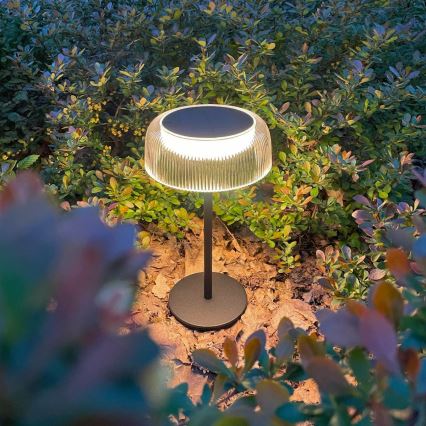 Zuma Line - LED Prigušiva solarna punjiva stolna lampa LED/2,5W/2000 mAh IP44 crna
