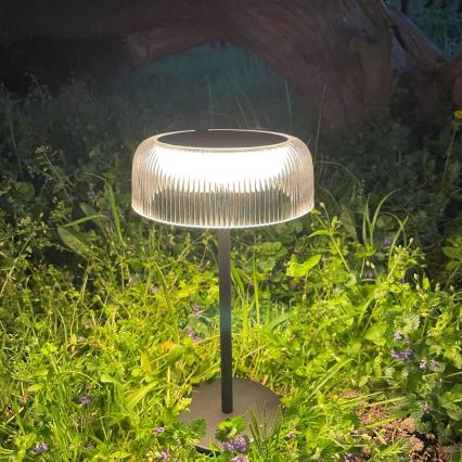 Zuma Line - LED Prigušiva solarna punjiva stolna lampa LED/2,5W/2000 mAh IP44 crna