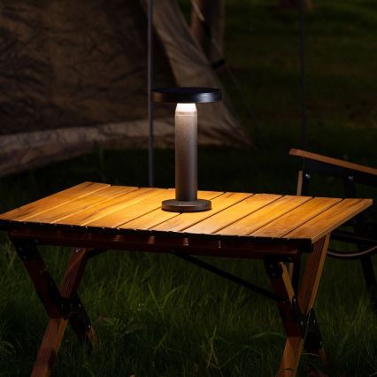 Zuma Line - LED Prigušiva solarna punjiva stolna lampa LED/2W/2000 mAh IP44 crna