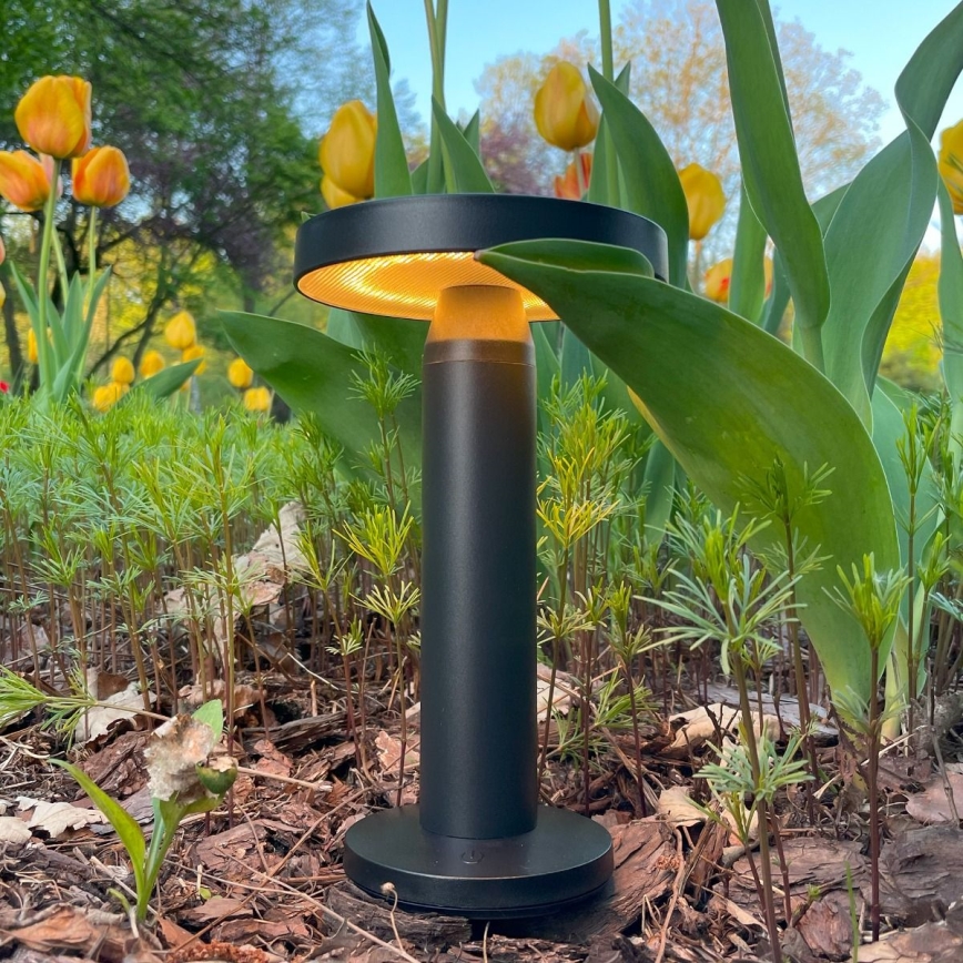 Zuma Line - LED Prigušiva solarna punjiva stolna lampa LED/2W/2000 mAh IP44 crna