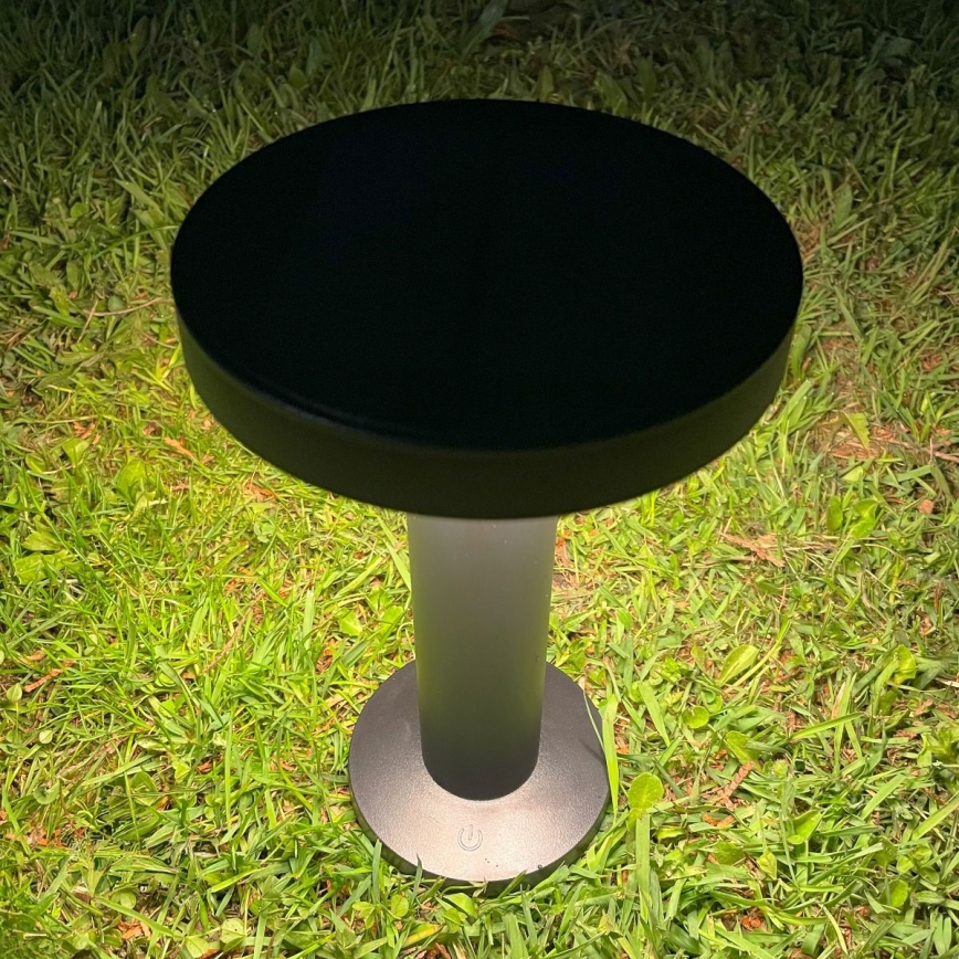 Zuma Line - LED Prigušiva solarna punjiva stolna lampa LED/2W/2000 mAh IP44 crna