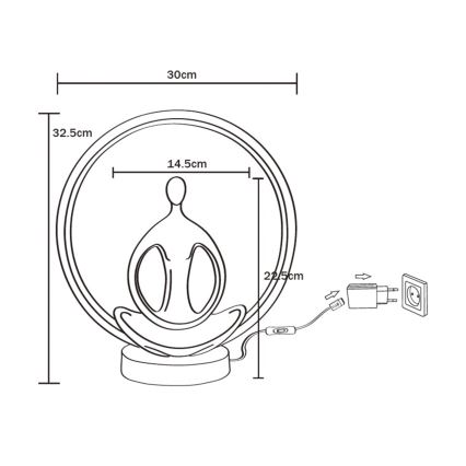 Zuma Line - LED Stolna lampa LED/4W/5V crna/zlatna