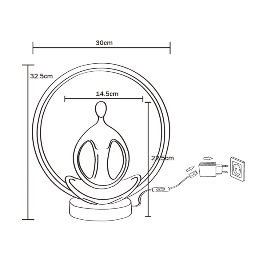 Zuma Line - LED Stolna lampa LED/4W/5V crna/zlatna