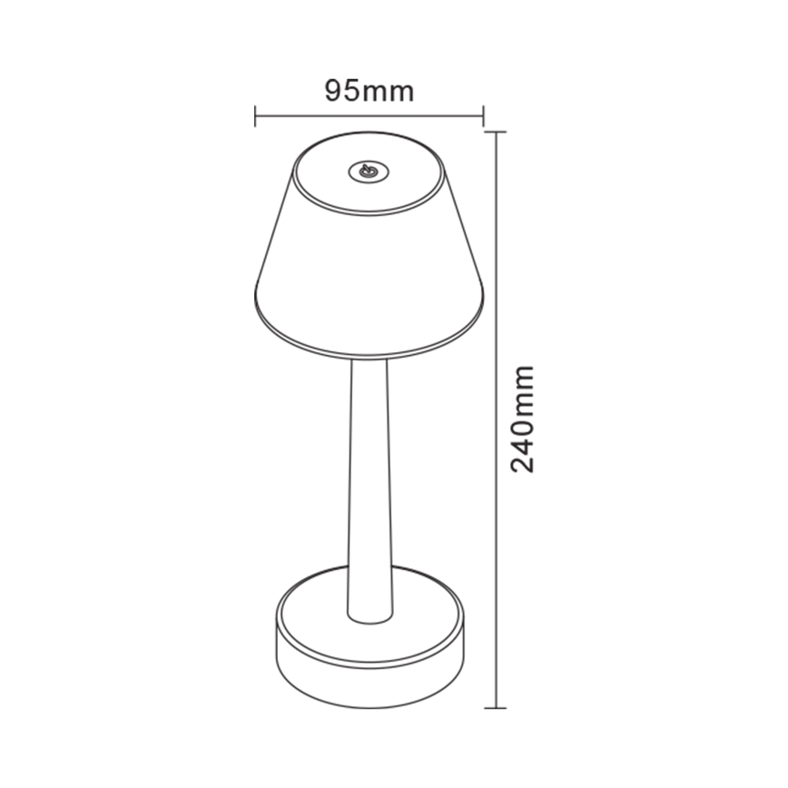 Zuma Line - LED RGBW Prigušiva punjiva stolna lampa LED/0,7W/1300 mAh IP44 crna