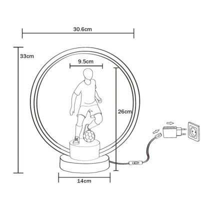 Zuma Line - LED Stolna lampa LED/4W/5V crna/bijela