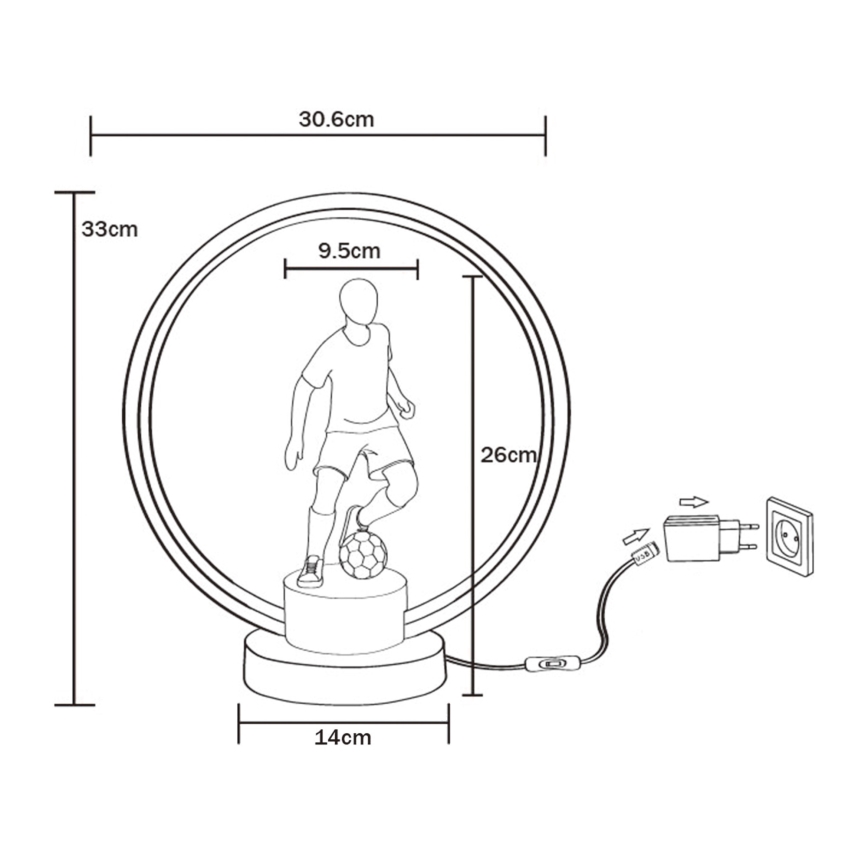 Zuma Line - LED Stolna lampa LED/4W/5V crna/bijela