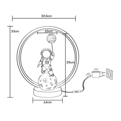 Zuma Line - LED Stolna lampa LED/4W/5V crna