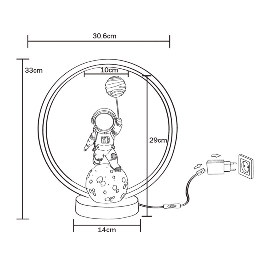Zuma Line - LED Stolna lampa LED/4W/5V crna