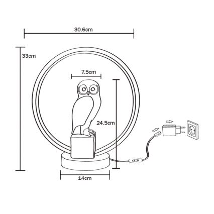 Zuma Line - LED Stolna lampa LED/4W/5V crna/bijela