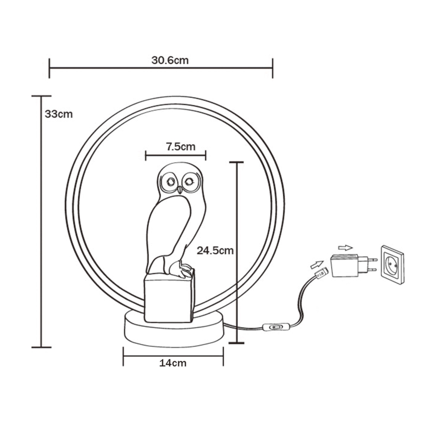 Zuma Line - LED Stolna lampa LED/4W/5V crna/bijela