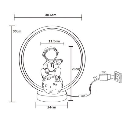 Zuma Line - LED Stolna lampa LED/4W/5V crna