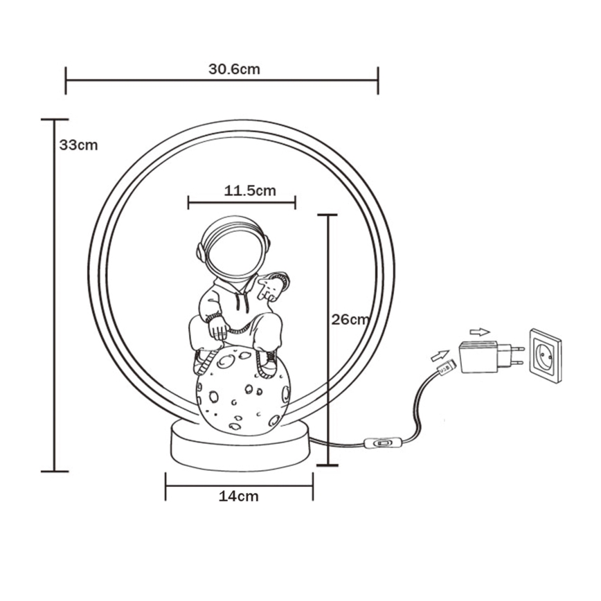 Zuma Line - LED Stolna lampa LED/4W/5V crna