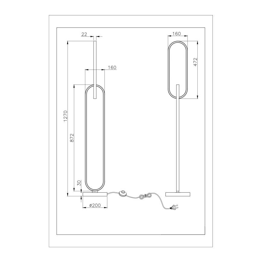 Zuma Line - LED podna svjetiljka 2xLED/36W/230V crna/zlatna
