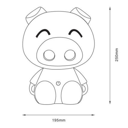 Zuma Line - LED Prigušiva dječja dodirna stolna lampa LED/3W/230V prasence ljubičasta