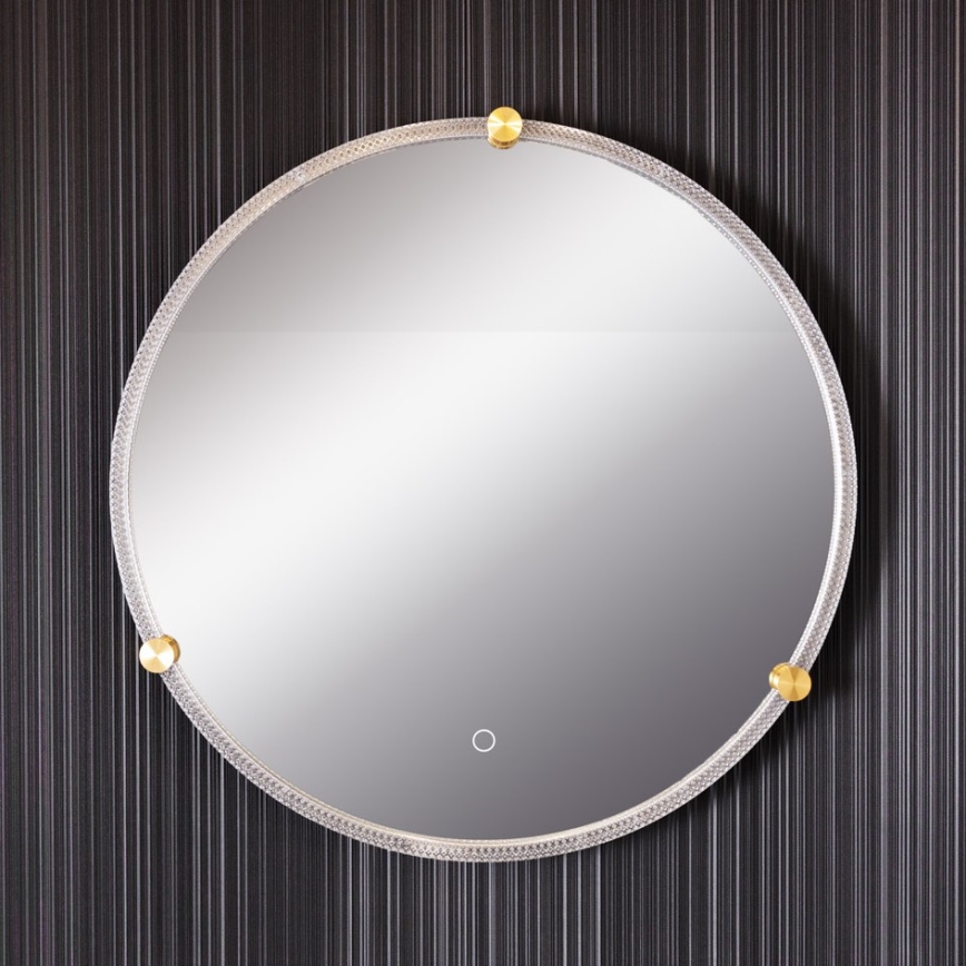 Zuma Line - LED kupaonsko zidno ogledalo s osvjetljenjem LED/24W/230V 3000/4000/6000K promjer 60 cm IP44 prozirno/zlatno
