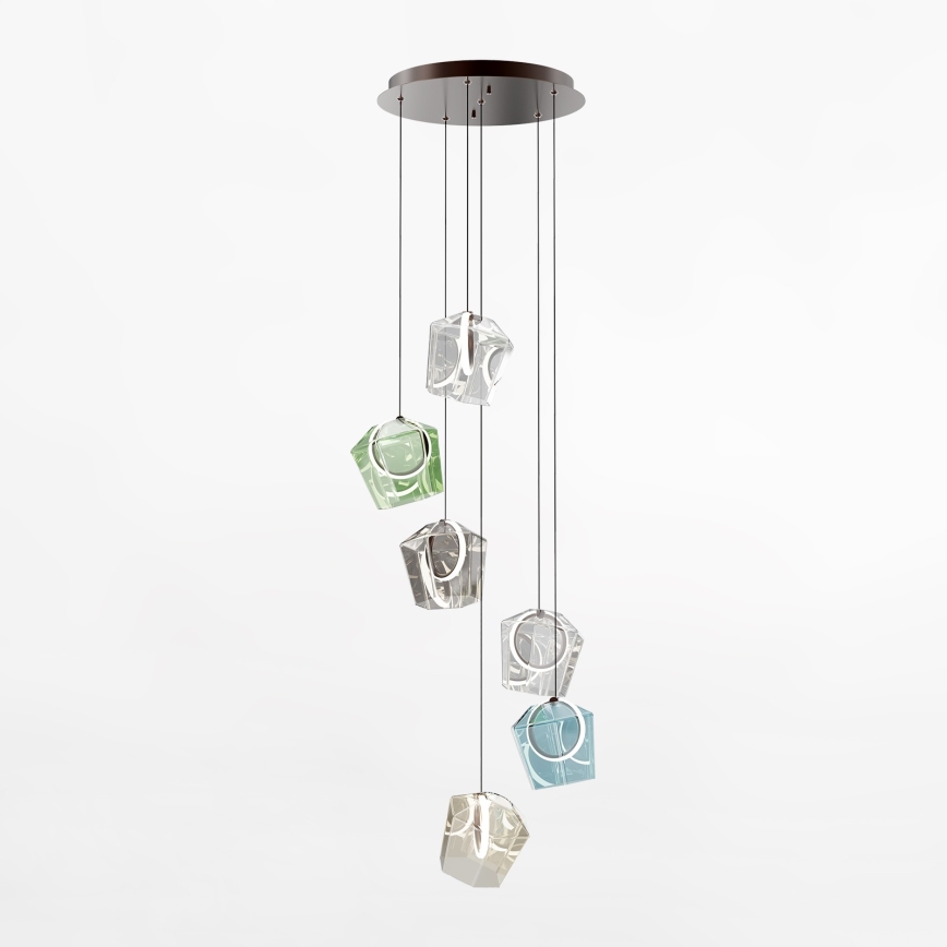 Zuma Line - LED Luster na sajli 6xLED/6W/230V crna/šarena