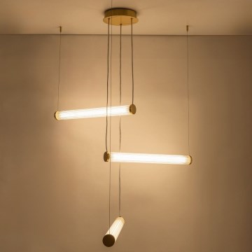 Zuma Line - LED luster na sajli s mogućnošću prigušivanja LED/64W/230V 2700-6500K zlatna + daljinski upravljač