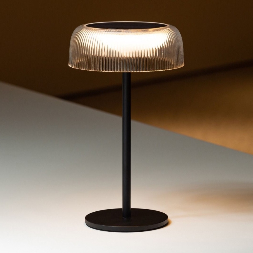 Zuma Line - LED Prigušiva solarna punjiva stolna lampa LED/2,5W/2000 mAh IP44 crna