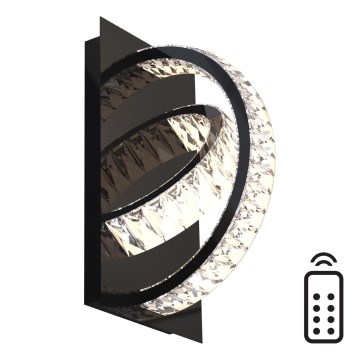 Zuma Line - LED prigušivo kristalno zidno svjetlo LED/18W/230V 2700-6000K crna + daljinski upravljač