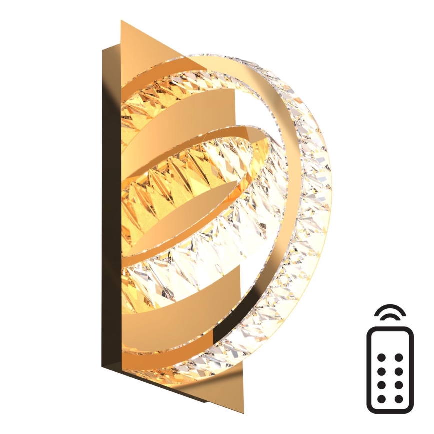Zuma Line - LED prigušivo kristalno zidno svjetlo LED/18W/230V 2700-6000K zlatna + daljinski upravljač