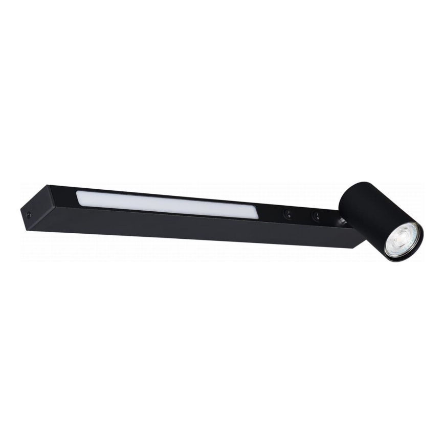Zuma Line - LED Zidna reflektorska svjetiljka 1xGU10/5W/230V + LED/8W crna