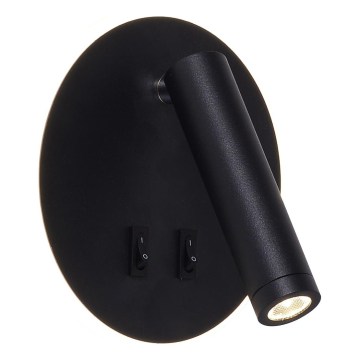 Zuma Line - LED zidna reflektorska svjetiljka LED/5,5W/230V 4000K + LED/2,5W 3000K crna