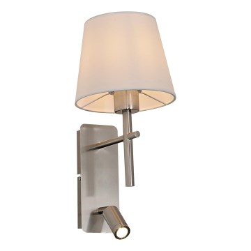 Zuma Line - LED zidna svjetiljka 1xE27/40W/230V + LED/2,5W matni krom/bijela