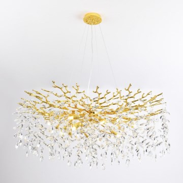 Zuma Line - Luster na sajli 14xG9/3,5W/230V Ø 100 cm zlatni