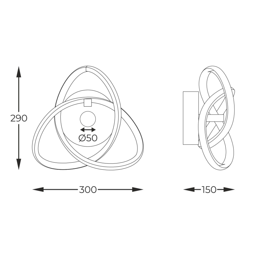Zuma Line - LED Zidna svjetiljka LED/14W/230V crna/zlatna