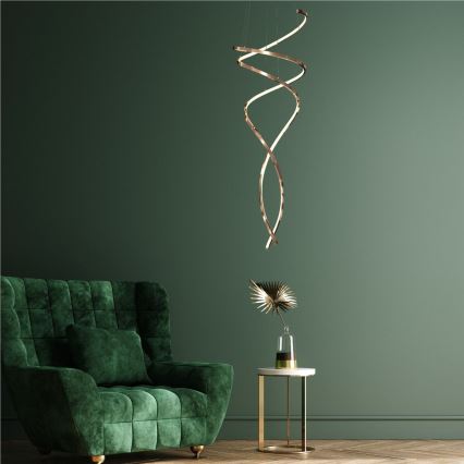 Zuma Line - LED Prigušivi luster na sajli LED/68W/230V 3000/4000/6000K rose gold + daljinski upravljač