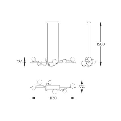 Zuma Line - Luster na sajli 6xG9/3,5W/230V crna