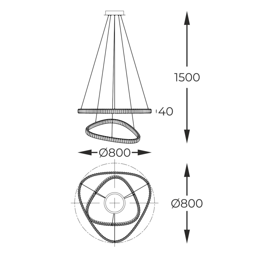 Zuma Line - LED prigušivi kristalni luster na užetu LED/36W/230V 2700-6000K + daljinski upravljač