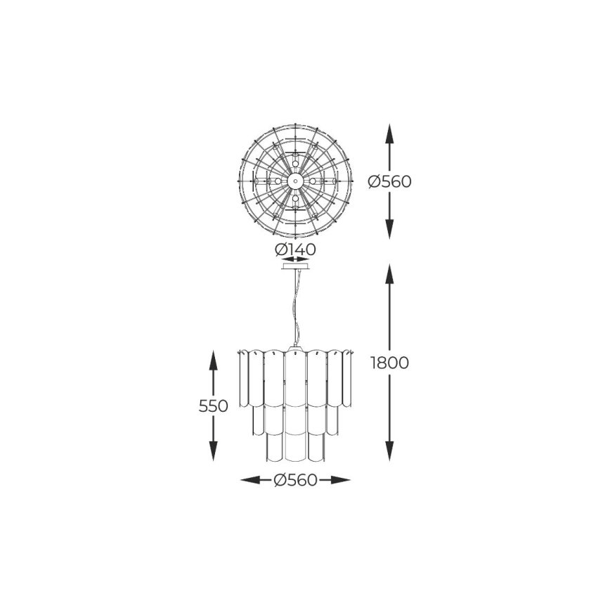 Zuma Line - Luster na sajli 14xE14/40W/230V crna