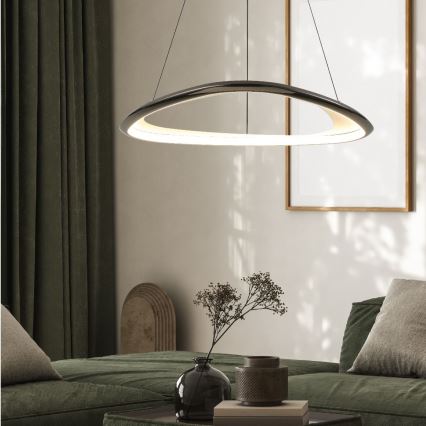 Zuma Line - LED Prigušivi luster na sajli LED/34W/230V 3000K crni sjajni krom