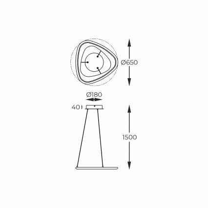 Zuma Line - LED Prigušivi luster na sajli LED/34W/230V 3000K crni sjajni krom