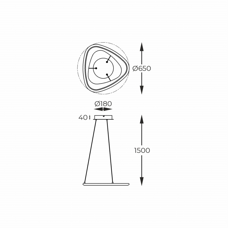 Zuma Line - LED Prigušivi luster na sajli LED/34W/230V 3000K crni sjajni krom
